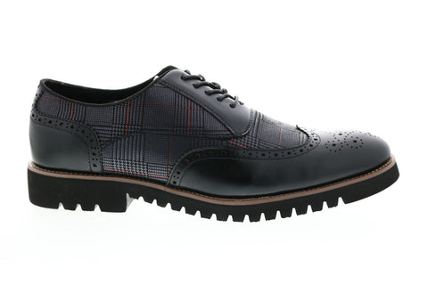 Stacy Adams Baxley 25217-001 Mens Black Leather Wingtip Oxfords Shoes