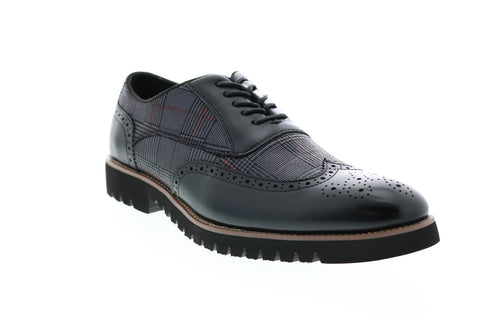 Stacy Adams Baxley 25217-001 Mens Black Leather Wingtip Oxfords Shoes