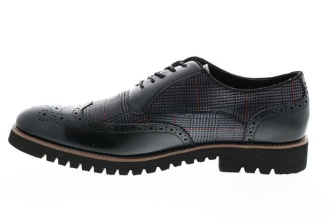 Stacy Adams Baxley 25217-001 Mens Black Leather Wingtip Oxfords Shoes