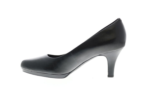 Clarks Tempt Appeal 26062332 Womens Black Narrow Leather Pumps Heels Shoes