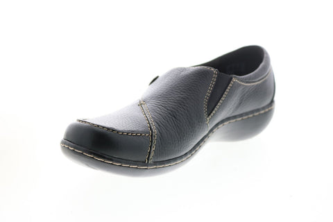 Clarks Ashland Lane Q 26063064 Womens Black Leather Slip On Loafer Flats Shoes