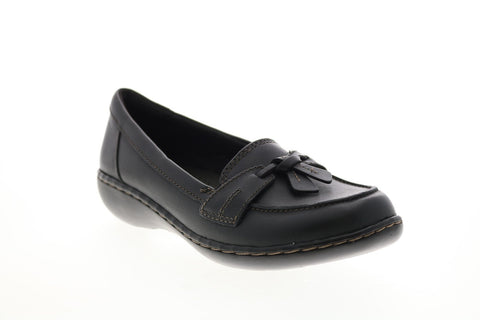 Clarks Ashland Bubble 26067331 Womens Black Leather Moccasin Flats Shoes