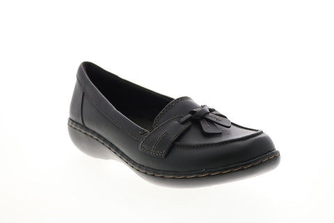 Clarks Ashland Bubble 26067331 Womens Black Extra Wide Moccasin Flats Shoes