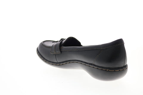 Clarks Ashland Bubble 26067331 Womens Black Leather Moccasin Flats Shoes