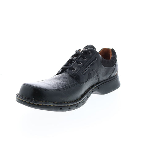 Clarks UN BEND 26085011 Mens Black Leather Narrow Oxfords Plain Toe Shoes