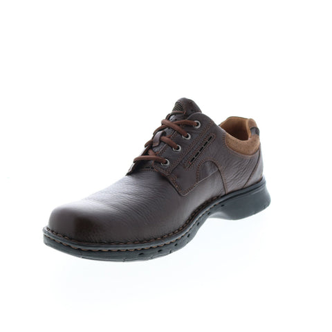 Clarks Un.Ravel 26085016 Mens Brown Leather Narrow Oxfords Plain Toe Shoes