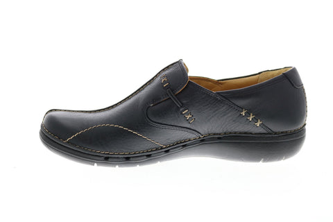 Clarks Un.Loop 26085071 Womens Black Leather Loafer Flats Shoes