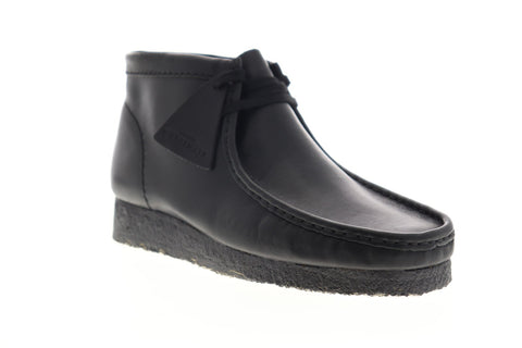 Clarks Wallabee Boot 26103666 Mens Black Leather Lace Up Chukkas Boots Shoes