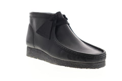靴 CLARKS ORIGINALS - Wallabee Clarks Wallabee Boot 26103666 Mens Black Leather Lace Up Chukkas