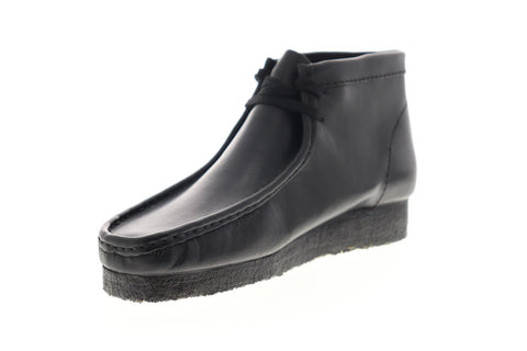 Clarks Wallabee Boot 26103666 Mens Black Leather Lace Up Chukkas Boots Shoes