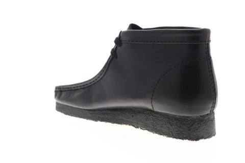 Clarks Wallabee Boot 26103666 Mens Black Leather Lace Up Chukkas Boots Shoes