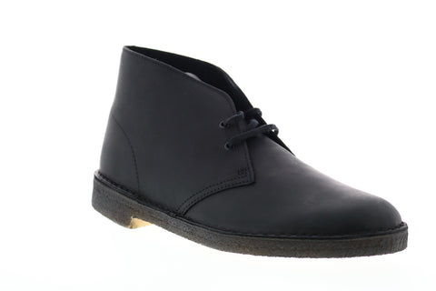 Clarks Desert Boot 26103683 Mens Black Leather Lace Up Chukkas Boots