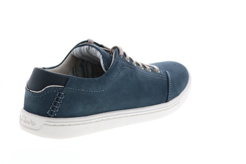 Clarks Newood Street Lace 26108207 Mens Blue Nubuck Lifestyle Sneakers Shoes