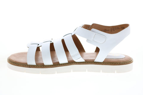 Clarks Lydie Kona 26108604 Womens White Leather Strap Sandals Shoes