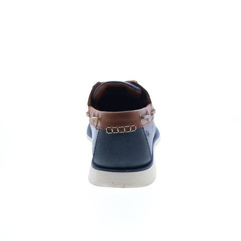Clarks Port View 26108698 Mens Blue Leather Loafers & Slip Ons Boat Shoes