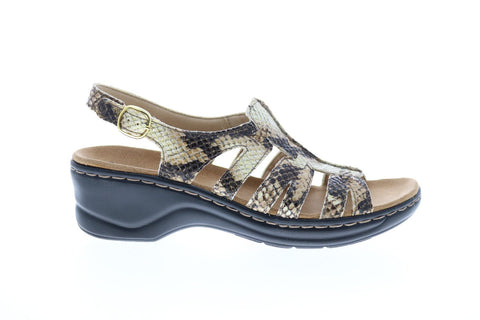 Clarks Leximarigold Q 26109156 Womens Beige Narrow Leather Sandals Shoes
