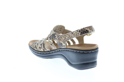 Clarks Leximarigold Q 26109156 Womens Beige Narrow Leather Sandals Shoes