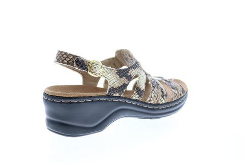 Clarks Leximarigold Q 26109156 Womens Beige Narrow Leather Sandals Shoes