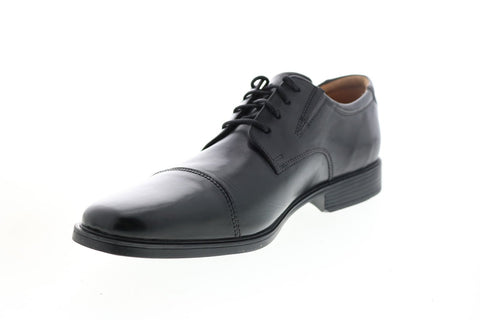 Clarks Tilden Cap Ox 26110309 Mens Black Leather Oxfords Cap Toe Shoes