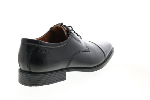 Clarks Tilden Cap Ox 26110309 Mens Black Leather Oxfords Cap Toe Shoes