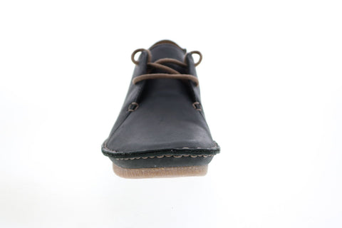 Clarks Janey Mae 26111428 Womens Black Leather Lifestyle Sneakers Shoes