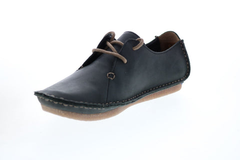 Clarks Janey Mae 26111428 Womens Black Leather Lifestyle Sneakers Shoes