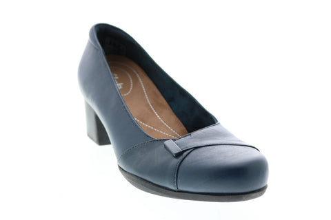 Clarks Rosalyn Belle 26111583 Womens Blue Synthetic Slip On Pumps Heels Shoes