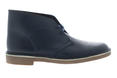 Clarks Bushacre 2 Mens Blue Leather Casual Dress Lace Up Chukkas Shoes