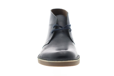 Clarks Bushacre 2 Mens Blue Leather Casual Dress Lace Up Chukkas Shoes