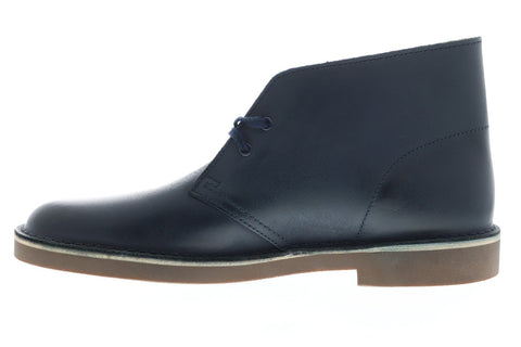 Clarks Bushacre 2 Mens Blue Leather Casual Dress Lace Up Chukkas Shoes