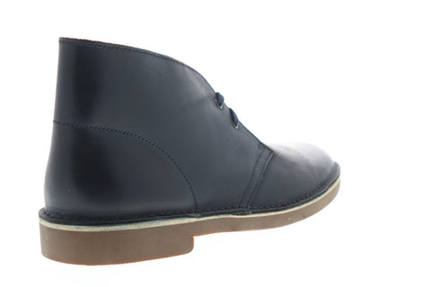 Clarks Bushacre 2 Mens Blue Leather Casual Dress Lace Up Chukkas Shoes