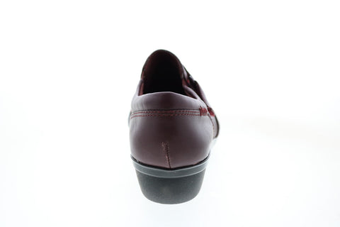 Clarks Everlay Coda 26112637 Womens Burgundy Leather Strap Loafer Flats Shoes