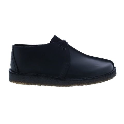 Clarks Desert Trek 26113555 Mens Black Leather Lace Up Chukkas Boots