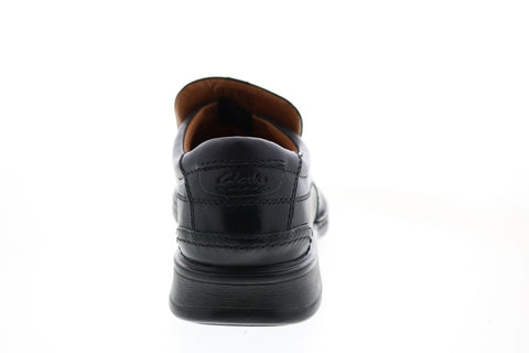 Clarks Escalade Step 26113918 Mens Black Leather Loafers Casual Shoes