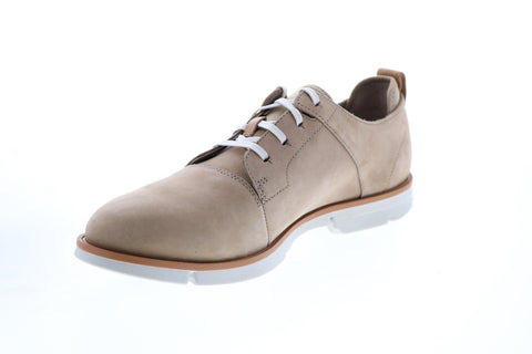 Clarks Trigen Walk Plain Toe Mens Brown Wide Nubuck Oxfords Plain Toe Shoes