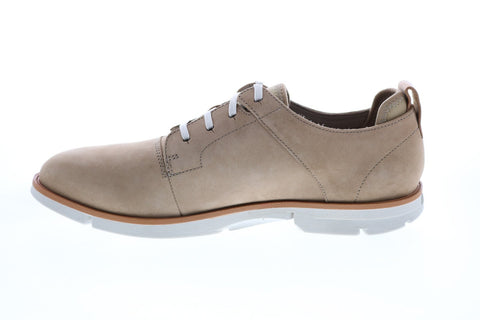 Clarks Trigen Walk Plain Toe Mens Brown Wide Nubuck Oxfords Plain Toe Shoes