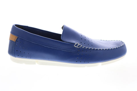 Clarks Trimocc Sun 26115306 Mens Blue Leather Loafers Moccasin Shoes