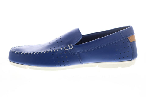 Clarks Trimocc Sun 26115306 Mens Blue Leather Loafers Moccasin Shoes