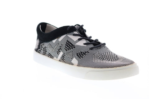 Clarks Glitter Glove 26115499 Womens Black White Lifestyle Sneakers Shoes