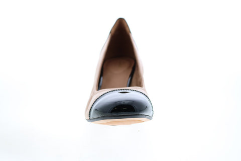 Clarks Cala Dor 26115590 Womens Beige Black Leather Slip On Pumps Heels Shoes