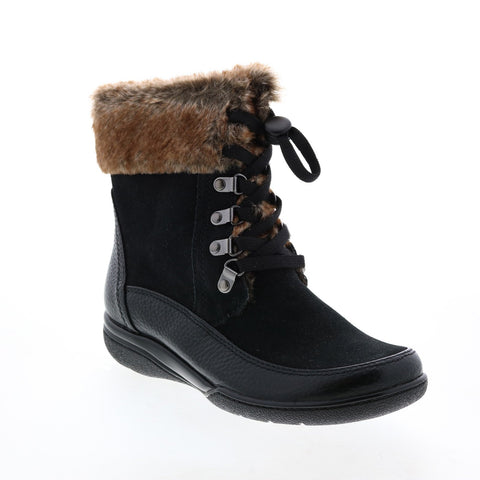 Clarks Kearns Ramsey 26115744 Womens Black Wide Leather Mid Calf Boots