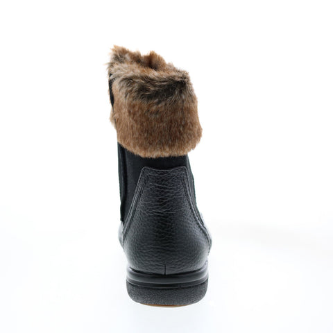 Clarks Kearns Ramsey 26115744 Womens Black Leather Lace Up Mid Calf Boots