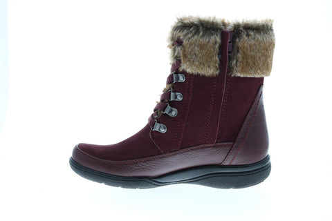 Clarks Kearns Ramsey 26115746 Womens Burgundy Suede Lace Up Mid Calf Boots