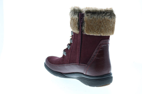 Clarks Kearns Ramsey 26115746 Womens Burgundy Suede Lace Up Mid Calf Boots