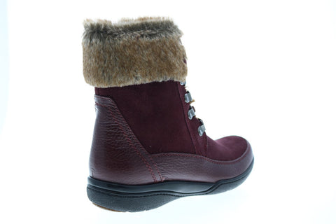 Clarks Kearns Ramsey 26115746 Womens Burgundy Suede Lace Up Mid Calf Boots