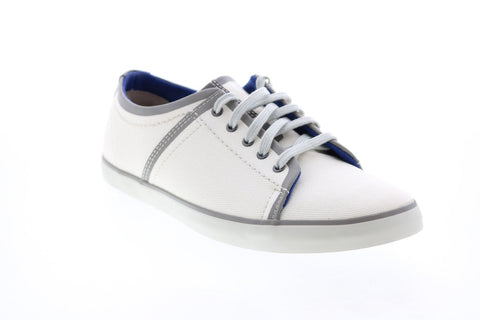 Clarks Rorric Plain 26115998 Mens White Canvas Lifestyle Sneakers Shoes