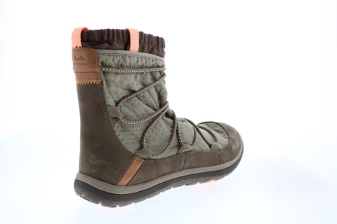 Clarks Aria Frost 26119249 Womens Brown Canvas Lace Up Hiking Boots