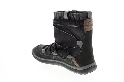 Clarks Aria Frost 26119250 Womens Black Canvas Lace Up Hiking Boots