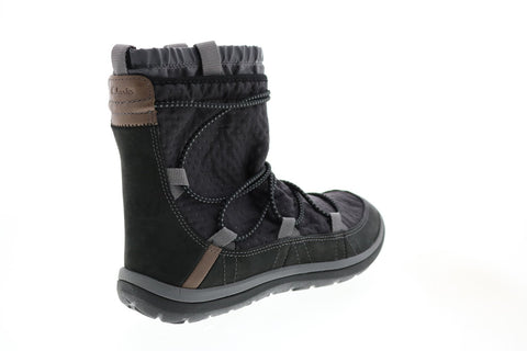 Clarks Aria Frost 26119250 Womens Black Canvas Lace Up Hiking Boots