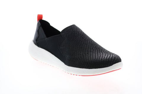 Clarks Cowley Aqua 26119477 Womens Black Leather Lifestyle Sneakers Shoes